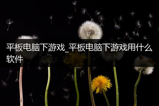 平板电脑下游戏_平板电脑下游戏用什么软件