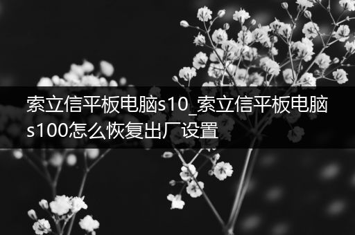 索立信平板电脑s10_索立信平板电脑s100怎么恢复出厂设置