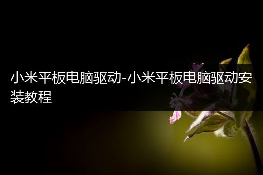 小米平板电脑驱动-小米平板电脑驱动安装教程
