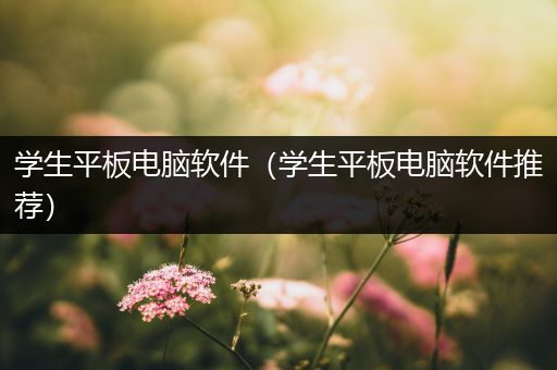 学生平板电脑软件（学生平板电脑软件推荐）