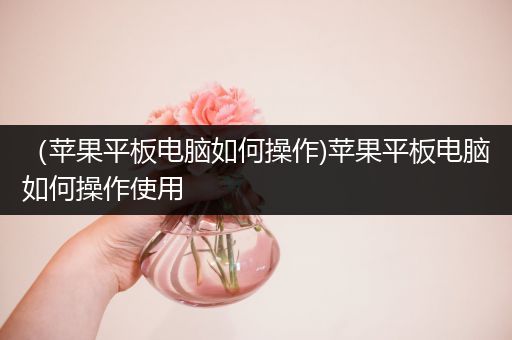 （苹果平板电脑如何操作)苹果平板电脑如何操作使用