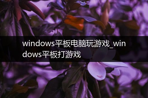 windows平板电脑玩游戏_windows平板打游戏