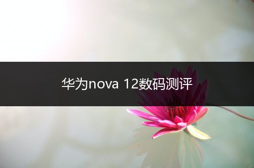 华为nova 12数码测评