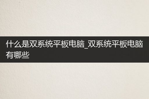 什么是双系统平板电脑_双系统平板电脑有哪些