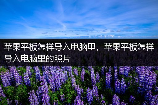 苹果平板怎样导入电脑里，苹果平板怎样导入电脑里的照片