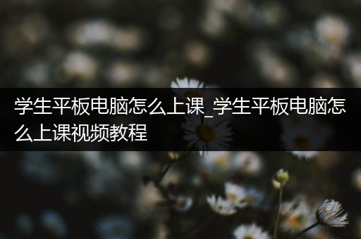 学生平板电脑怎么上课_学生平板电脑怎么上课视频教程