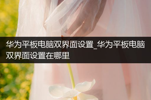 华为平板电脑双界面设置_华为平板电脑双界面设置在哪里