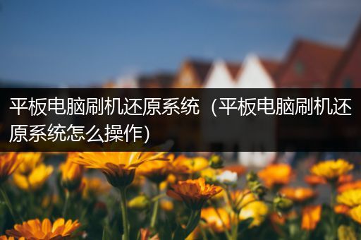 平板电脑刷机还原系统（平板电脑刷机还原系统怎么操作）
